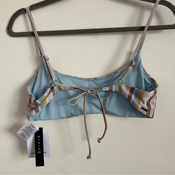 O’Neill Metallic Heidi Stripes Surfside Bralette Bikini Top-NWT-Size Large - Picture 6 of 11